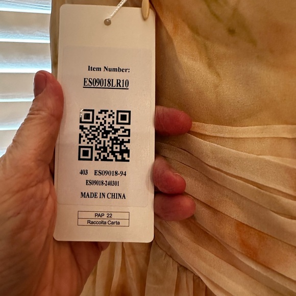 Ever Pretty pale cream yellow floral chiffon gown NWT US10 - Picture 3 of 5